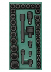 世达 工具托组套-36件3/8"x1/2"系列风动套筒 09914
