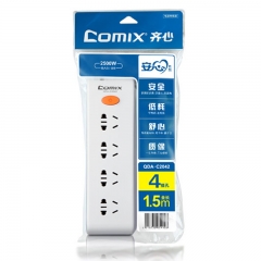 齐心 QDA-C2042 安心系列/新国标一体铜芯排插/插座/4位*1.5米