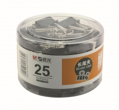 晨光 25mm黑色长尾夹PVC筒装 ABS92611
