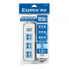齐心 QDA-C361 安全系列排插/插座/3位*1.8米