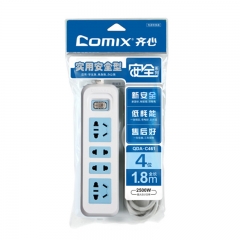 齐心 QDA-C461 安全系列排插/插座/2+2位*1.8米
