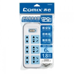 齐心 QDA-C661 安全系列排插/插座/3+3位*1.8米