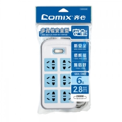 齐心 QDA-C663 安全系列排插/插座/6位*2.8米