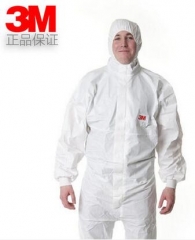 3M 4545 白色带帽连体防护服(Type5&6 类防护)