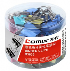 齐心 B3635长尾票夹 5# 19mm 40只/筒