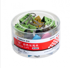 齐心 B3684 萌彩色长尾票夹 4号