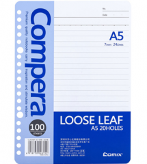 齐心 CLA51007 Compera20孔活页替芯A5 100页 蓝