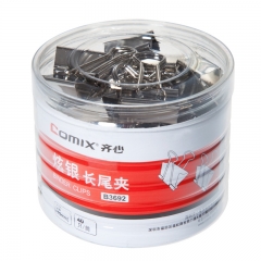 齐心 银色长尾票夹 5#19mm B3692 银