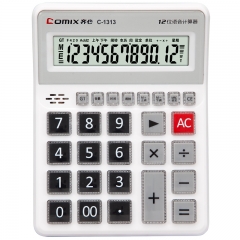 齐心 中台语音12位计算器 C-1313 白