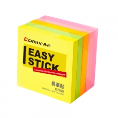齐心 荧光纸易事贴 3"*3" 100张*5 D7020 配