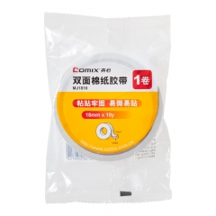 齐心 双面棉纸胶带 18mm*10y 单卷装 MJ1810 白