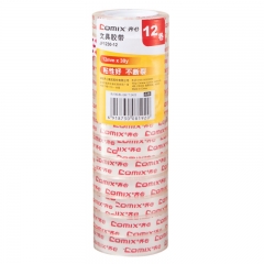 齐心 超透文具胶带12mm*30y 12卷装 JF1230-12 透明