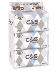 中顺洁柔 布艺(方格)200抽抽取式纸面巾(3包装) JR066-01