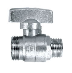 日丰 201黄铜球阀(镍) Q3/4"M*3/4"M-DN15(T手柄)