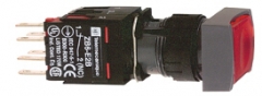 施耐德 16 mm 带灯按钮矩型锁定红色NC平头 XB6DF4B2B