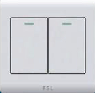 佛山照明 16A二位弱电复位开关（跷板式）F7-K2/F 100×1