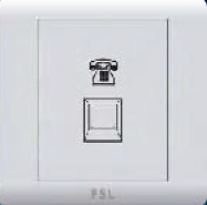 佛山照明 F7 一位四线美式电话插座 F7-DH 100×1