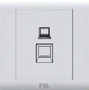 佛山照明 F7 一位八线电脑信息插座 F7-DN 100×