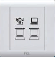佛山照明  四线电话插座及八线电脑信息插座 F7-DH/DN 100×1