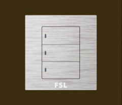 佛山照明 F9 三位双路大跷板任意点开关（带LED灯）F9-K3/2D