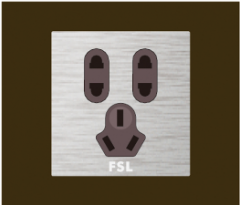 佛山照明 F9 二位二扁圆三扁插座 F9-10223