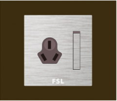 佛山照明 F9 一位双路大跷板开关三扁插座 F9-103K1/2