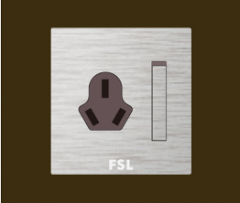 佛山照明 F9 一位单极大跷板开关16A三扁插座 F9-163K1/1
