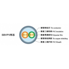 中联电缆 铜芯聚氯乙烯绝缘护套屏蔽广播电缆 SBVPV 2*0.3mm² 38.79kg/km